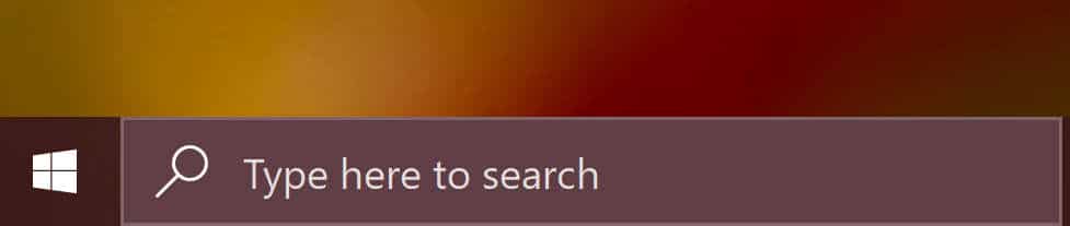 Windows 10 Start button with search bar
