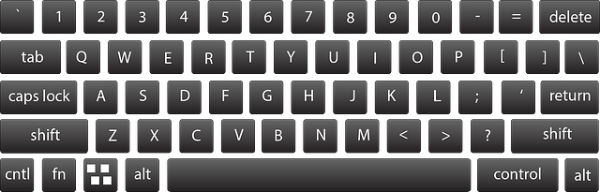 type a letter on a computer with generic pc keyboard
