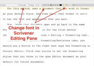 change default font scrivener windows