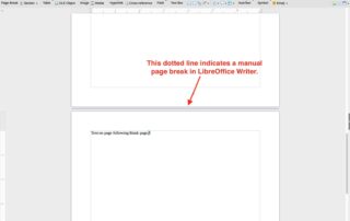page break indicator in libreoffice writer