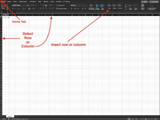 how to add rows columns and worksheet sheet in ms excel