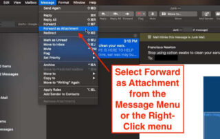 forward emails as attachments in Apple Mail