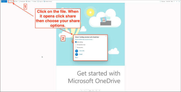 use onedrive cloud storage to share files