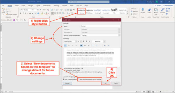change default font in microsoft word for windows