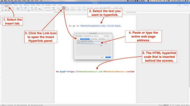 Easily Add Hyperlinks in Microsoft Word - The Techie Senior