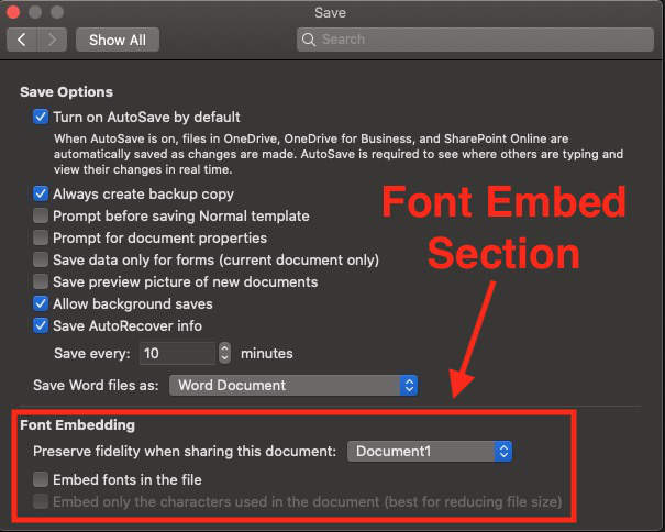 embed fonts into powerpoint non-truetype