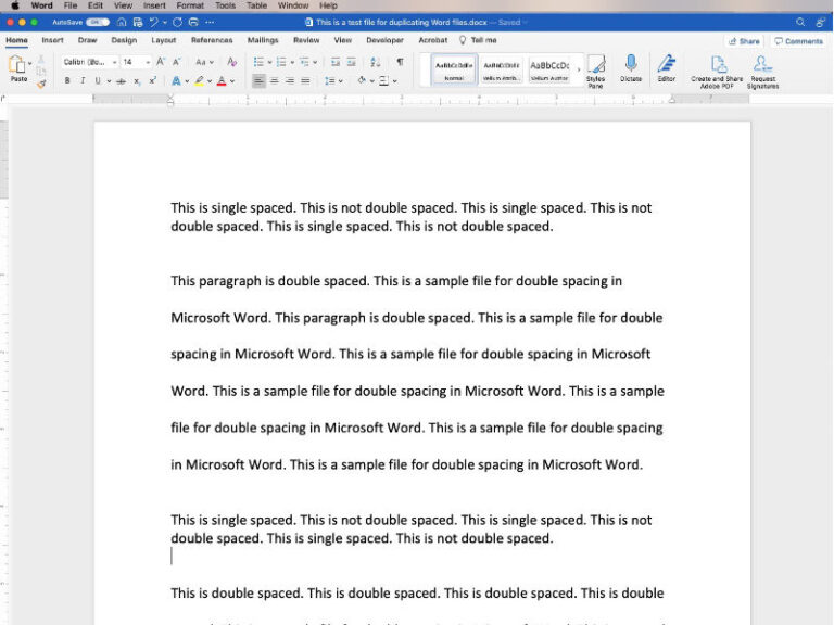 double spacing in microsoft word