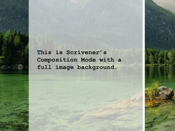 scrivener composition mode with background image