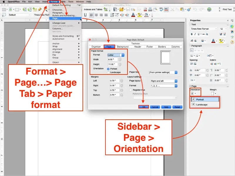 OpenOffice Writer Landscape Mode – 2 Easy Ways to Set It