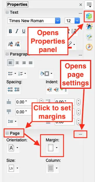 OpenOffice Writer sidebar