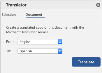 translate a word document to spanish