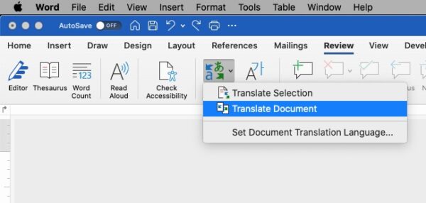 translate a Word document to Spanish