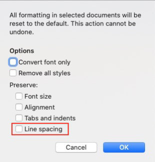 convert text settings to default scrivener