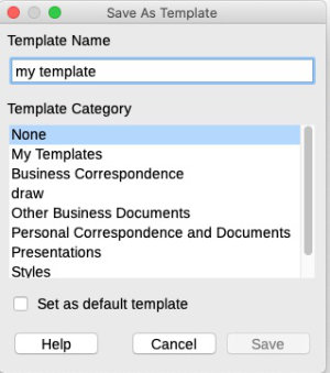 save document as template in libreoffice writer