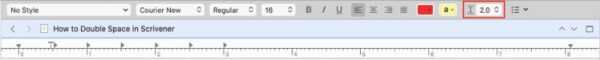 double space in scrivener