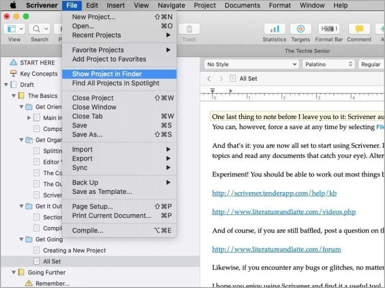 rename or delete a scrivener project in finder - scrivener