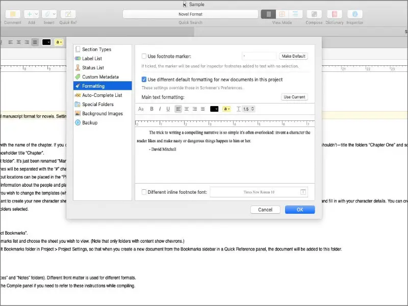 How to Double Space in Scrivener