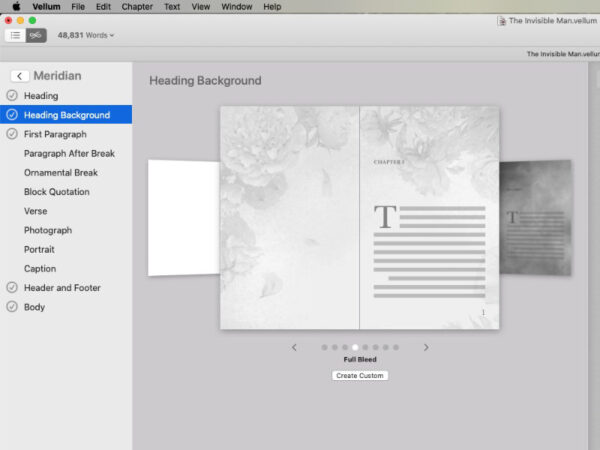 customize book design in vellum v3 - image background on chapter pages