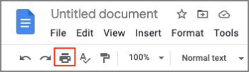 print button - google docs
