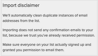 mailerlite import disclaimer