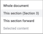 google docs forward menu set orientation for section