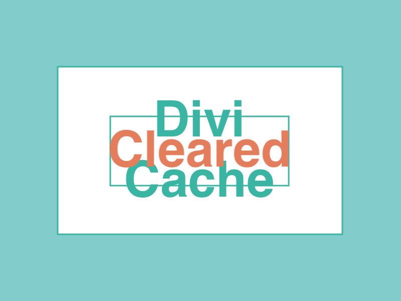 clear the divi cache