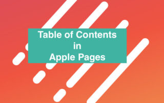 table of contents in apple pages