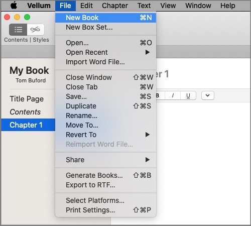 vellum for mac - create new book - can you edit in vellum