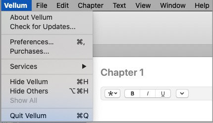 vellum keyboard shortcuts - vellum for mac vellum menu