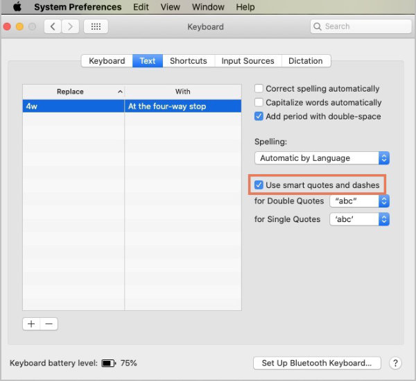 em dash in scrivener - apple smart quotes and dashes
