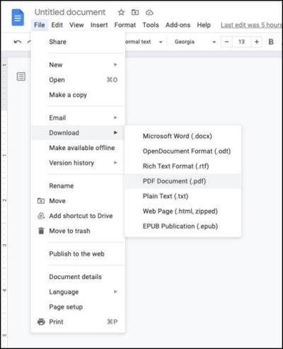 How to Turn Google Docs into PDF - The Techie Senior