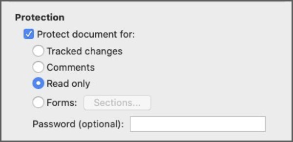 make sections of word document editable