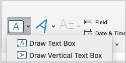 draw text box ms word for mac