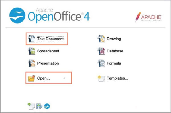 edit word files on a mac - open office welcome panel