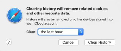 safari clear the cache and cookies