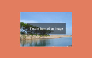 text in front of an image
