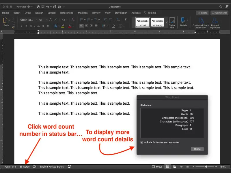 How To Count Words In Microsoft Word The Techie Senior