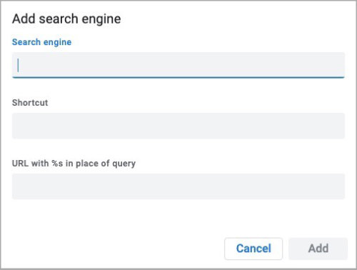 change the default search engine in chrome