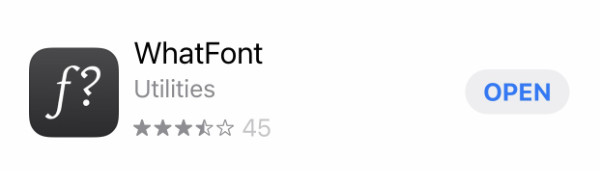 WhatFont is iOS app store
