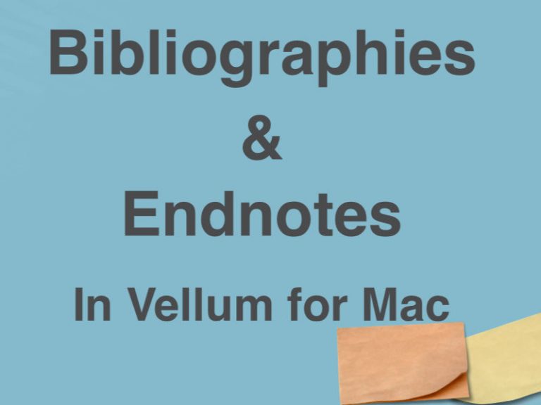 bibliographies and endnotes in vellum for mac