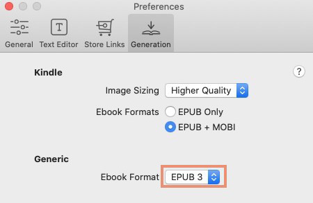 epub3 setting for generic ebooks in vellum for mac