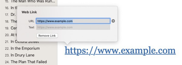 form to enter web link in vellum for mac