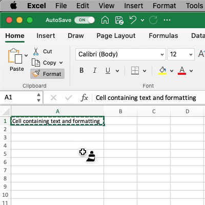 MS Excel for Mac format paintbrush