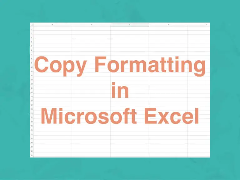 copy formatting in microsoft excel