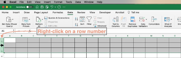 Select rows in Microsoft Excel