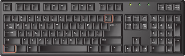 windows keyboard control + backslash
