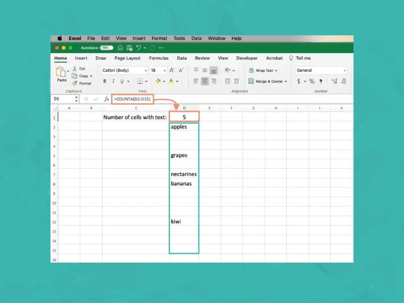 Excel Formulas Counting Cells With Text The Techie Senior