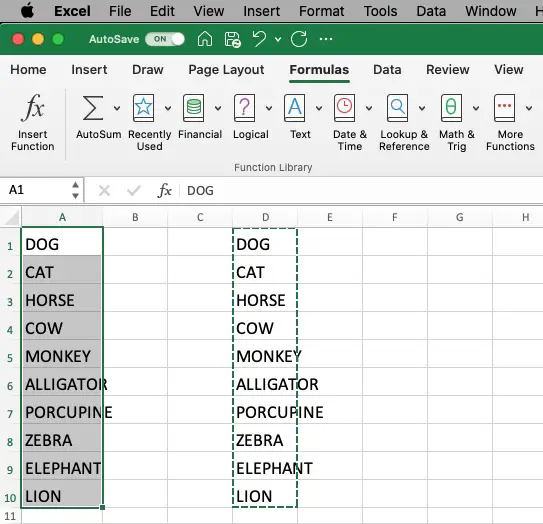 Text converted to uppercase copied over origin text in Excel for Mac.
