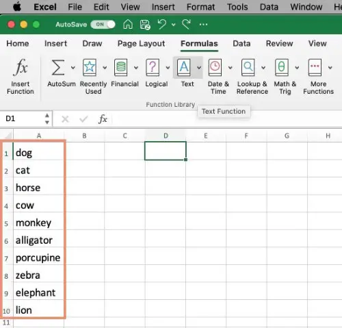 List of words to capitalize in Excel
