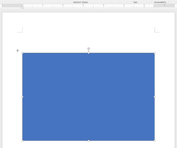 A shape inserted over on image in ms word